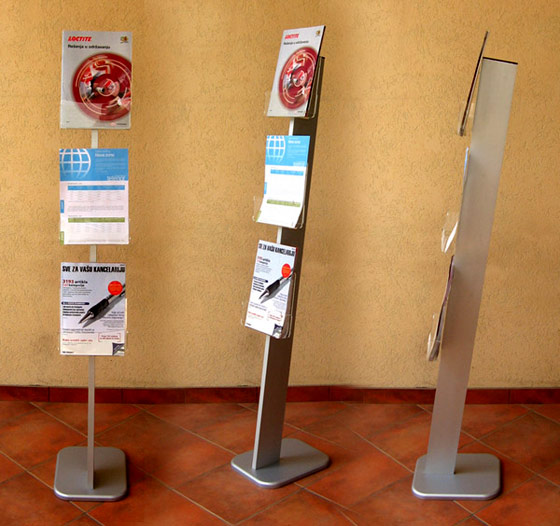 Aluminijumski nosac flajera, prospekata i kataloga Aluminijumski nosac flajera, prospekata i kataloga